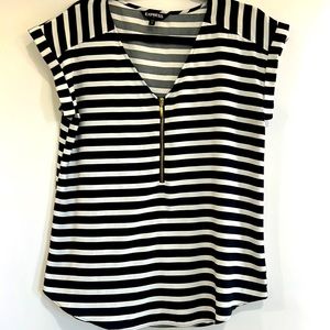 Express stripe blouse size M color black and white